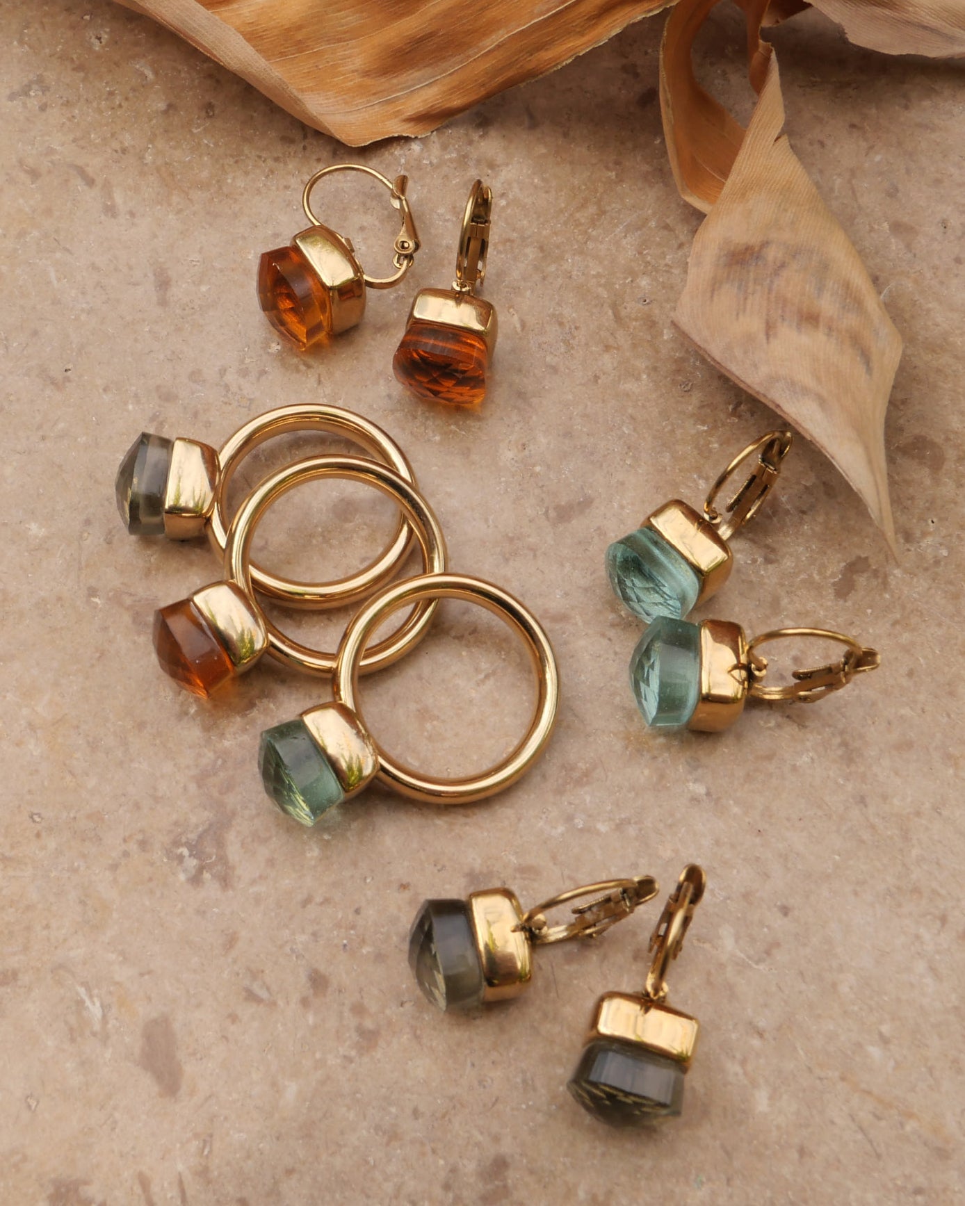 A&C Oslo Steel Glass Earrings- Carbonado glass