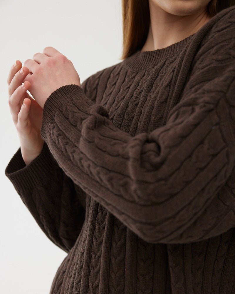 Kinney Willa Cable Knit  - Chocolate Brown