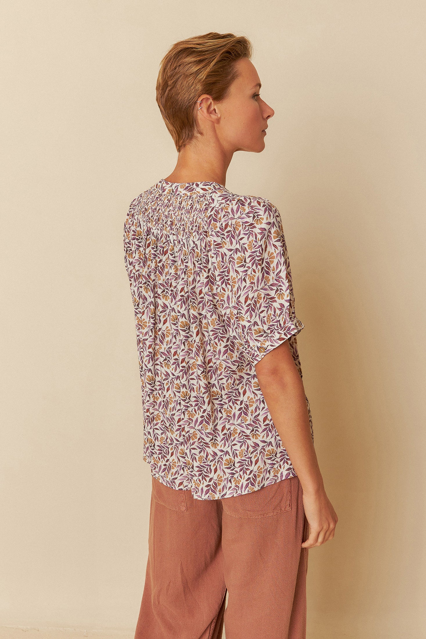 Indi & Cold Watercolour Flower Shirt Violeta
