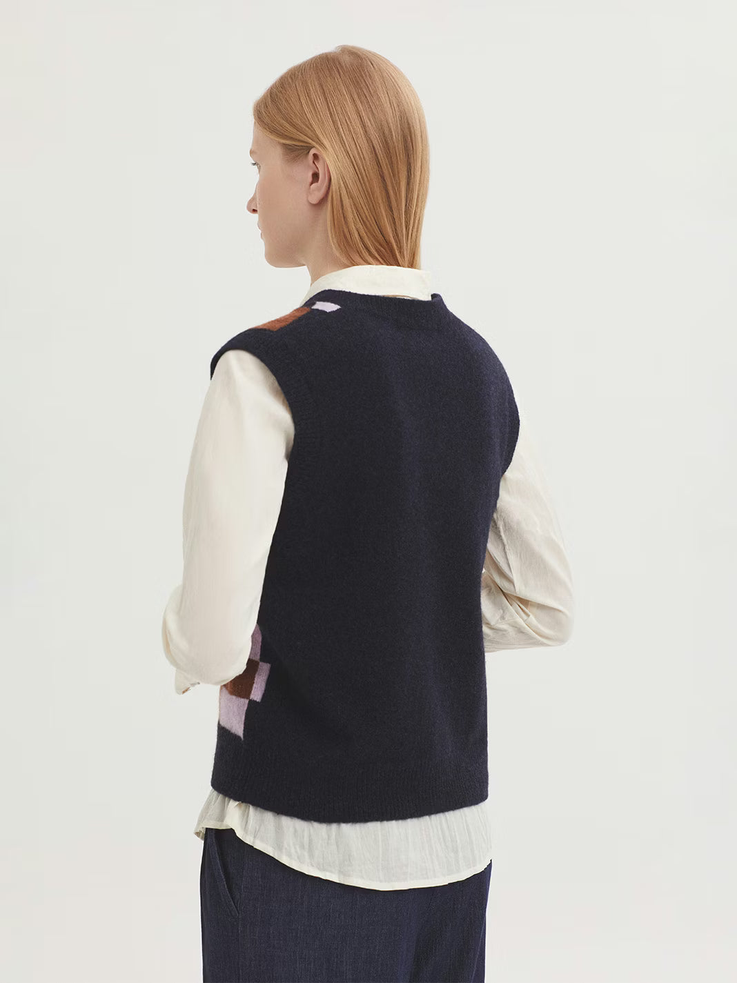 Checked Lambswool Vest