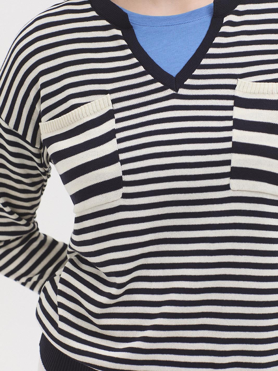 Combined striped jersey - Navy