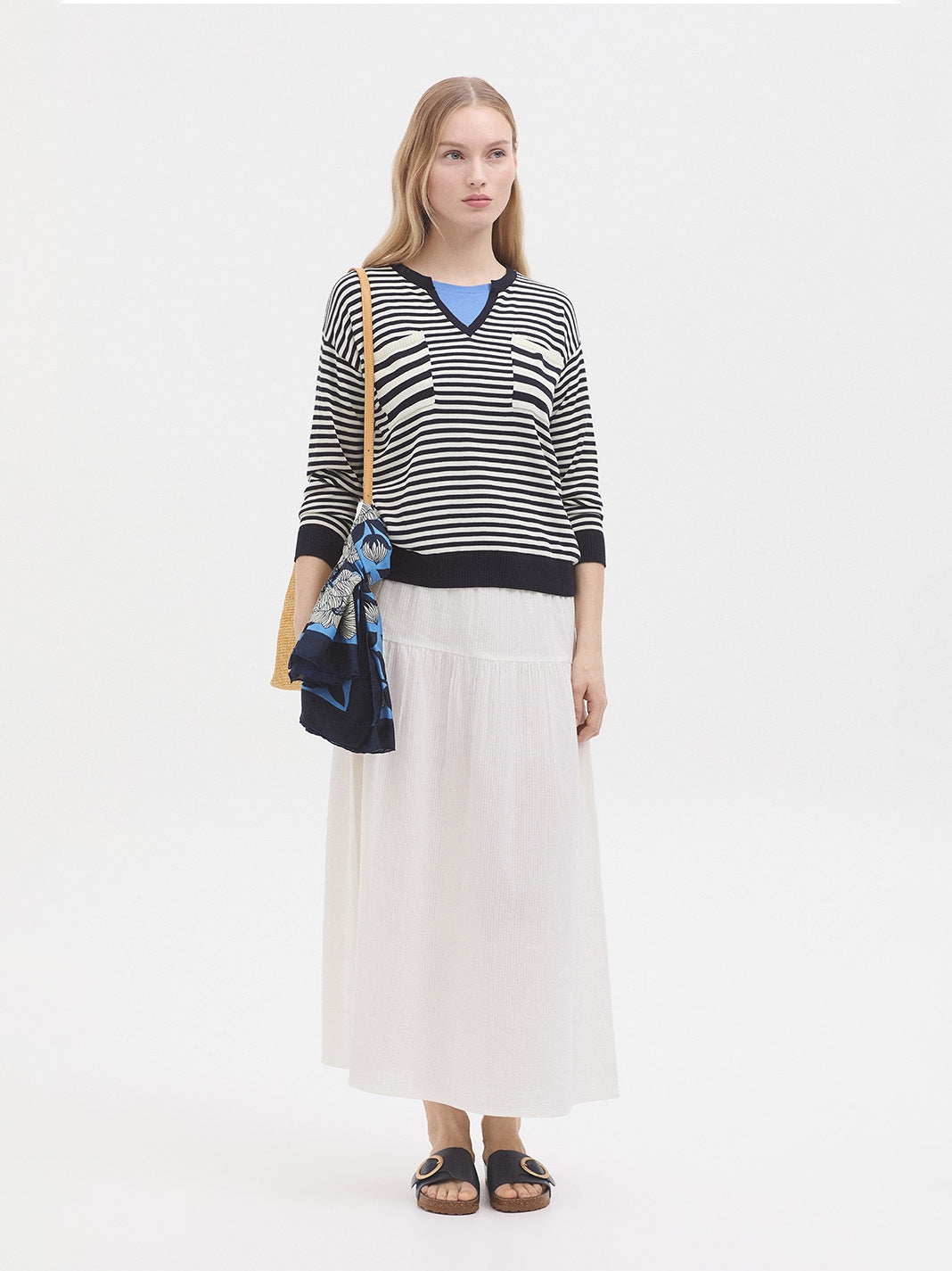 Combined striped jersey - Navy
