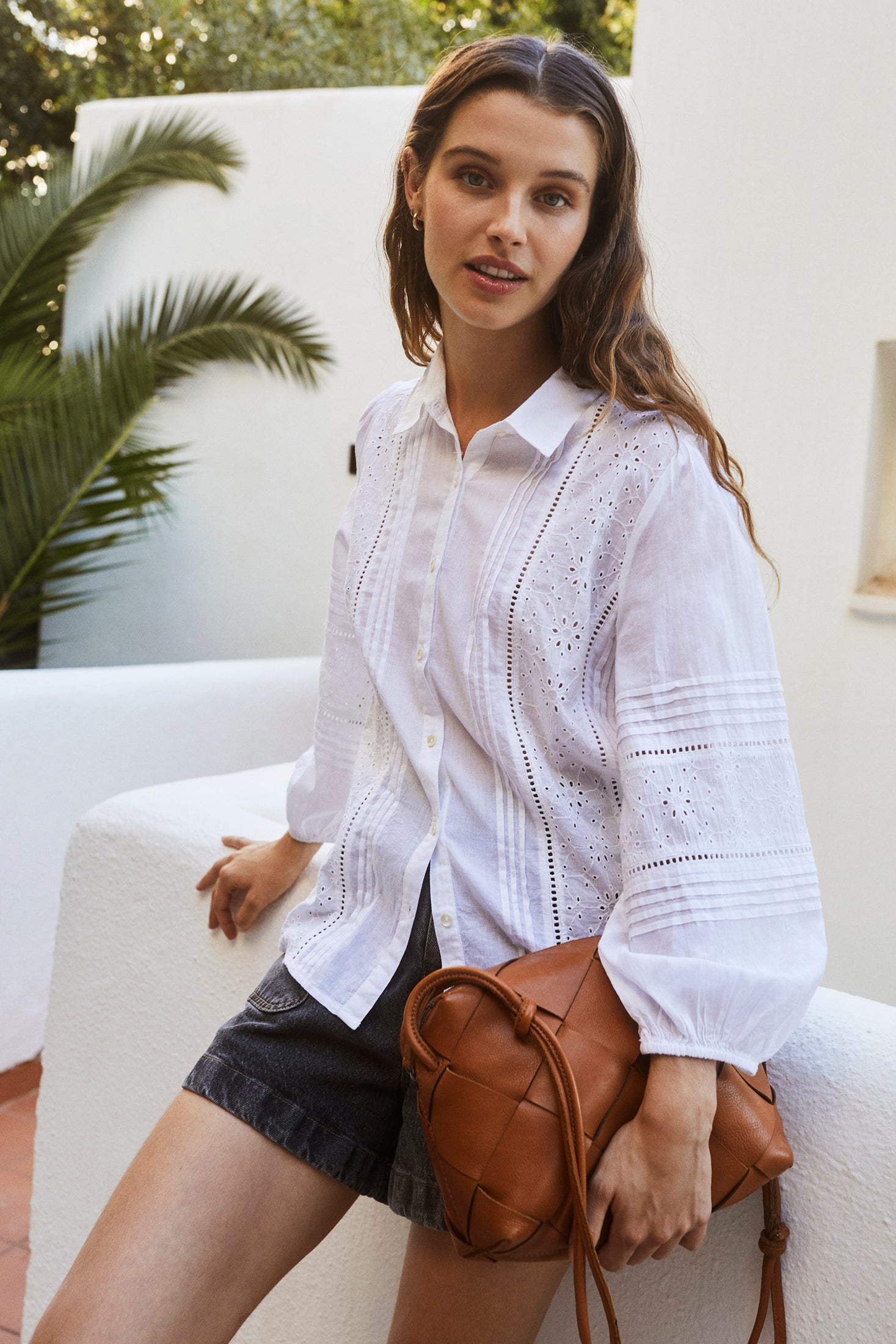 Indi & Cold Embroidered Voile Shirt Blanco