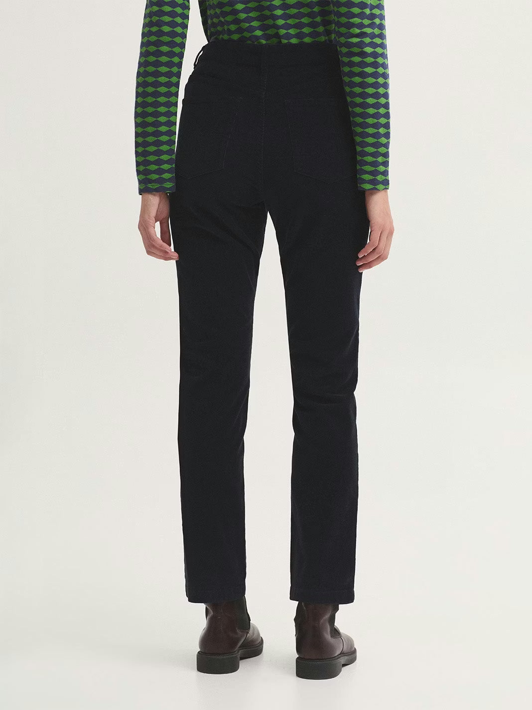 Five-Pocket Micro Corduroy Trousers - Navy