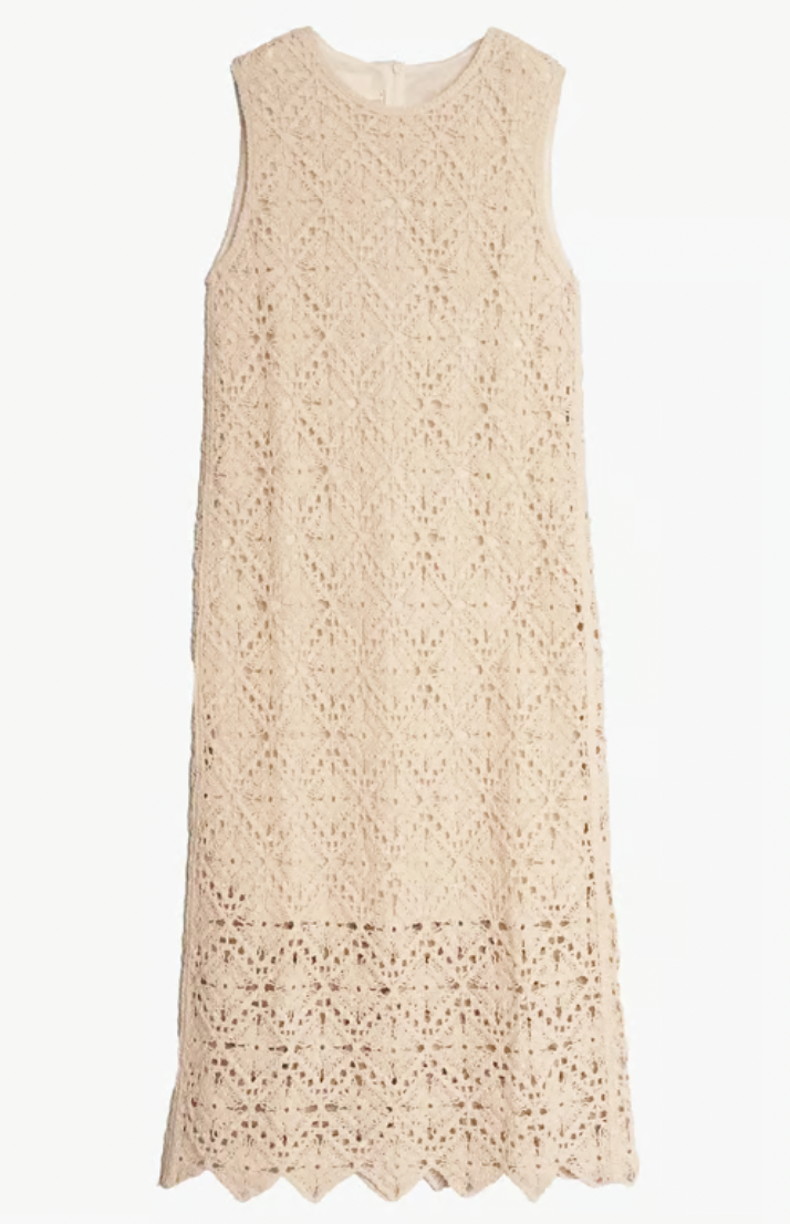 Indi & Cold Crochet Midi Dress Crudo