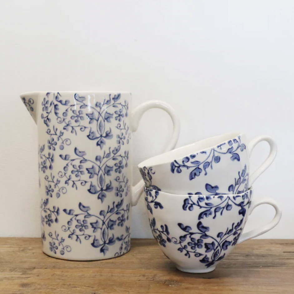 CC Interiors Florentine Bleu Handpainted Cup - Blue