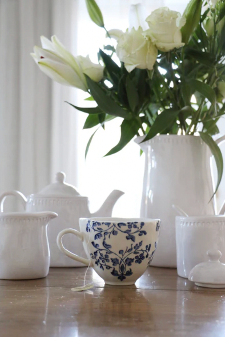 CC Interiors Florentine Bleu Handpainted Cup - Blue