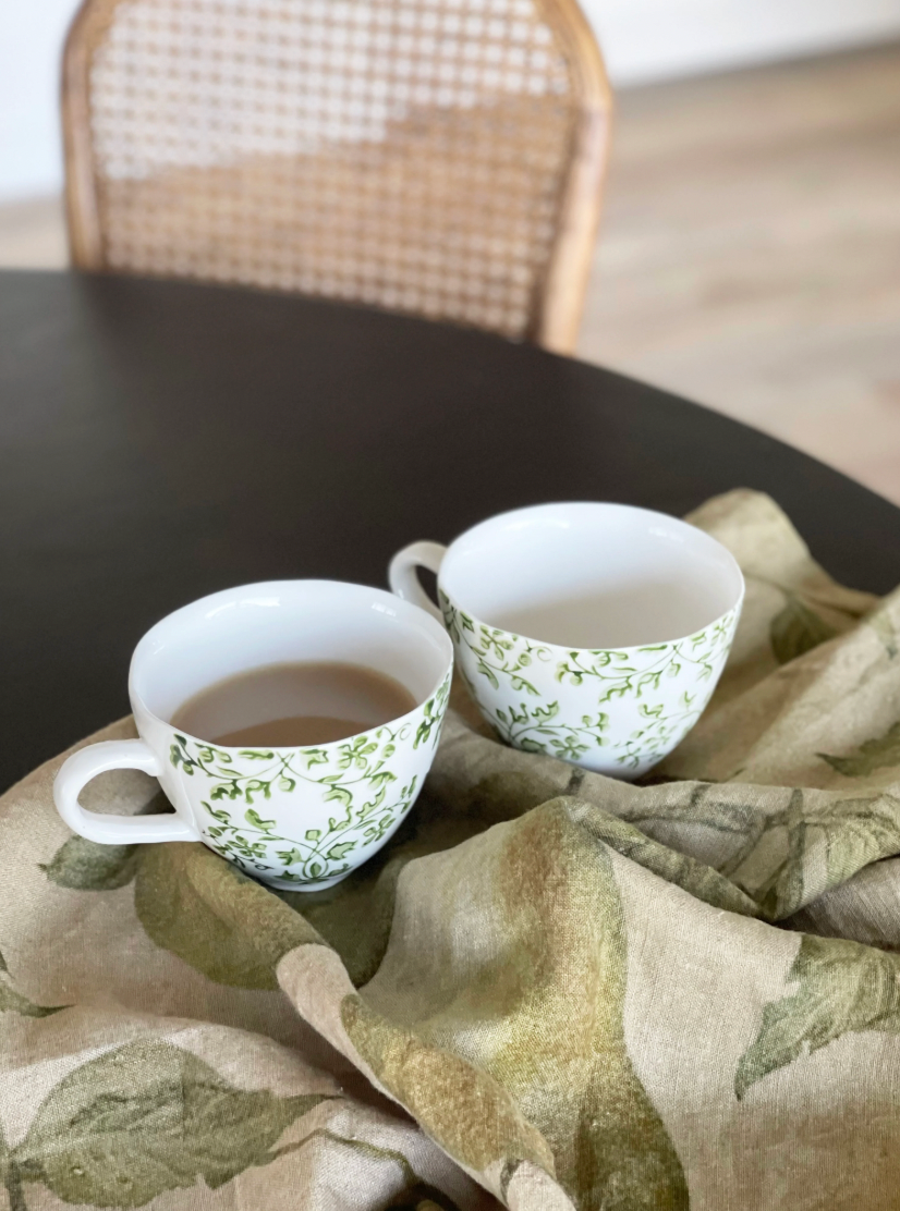 CC Interiors Florentine Verde Handpainted Cup - green