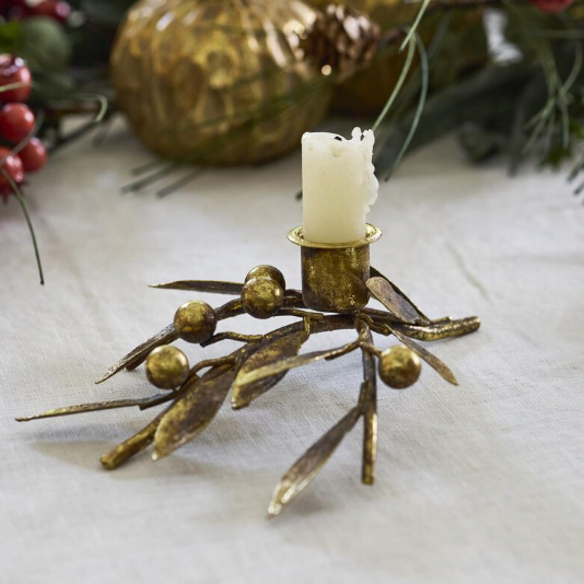 Mistletoe Iron Candleholder - Small