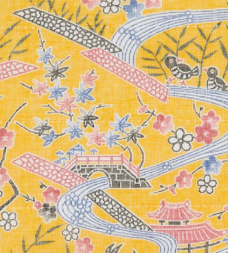 Orient Yellow Ryukyu Bingata Face Cloth