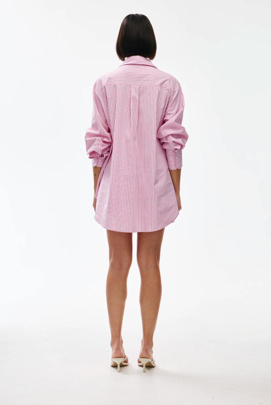 Kinney Riley Shirt Pink Pinstripe
