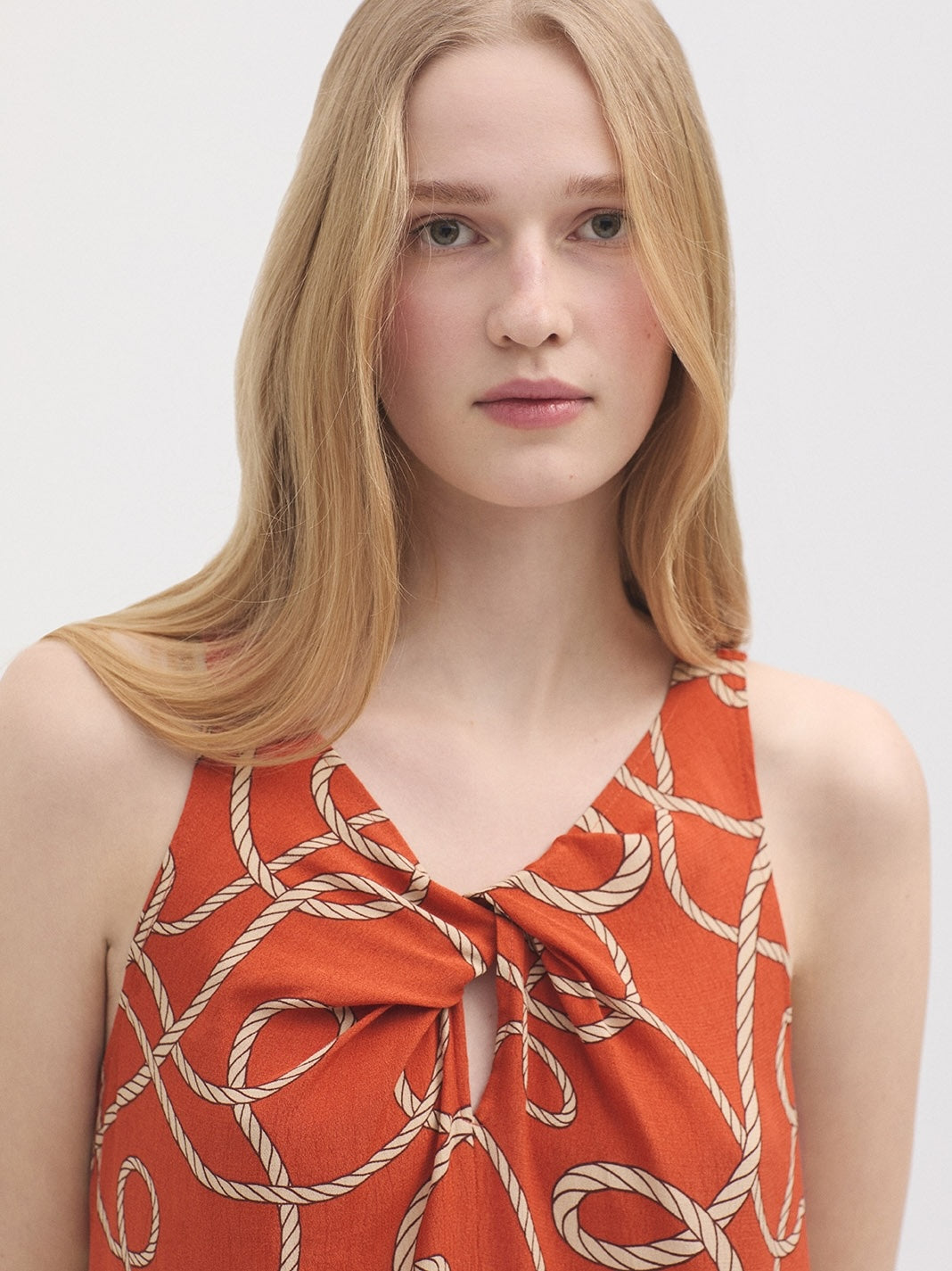 Anchor Ropes Long Dress - Chestnut