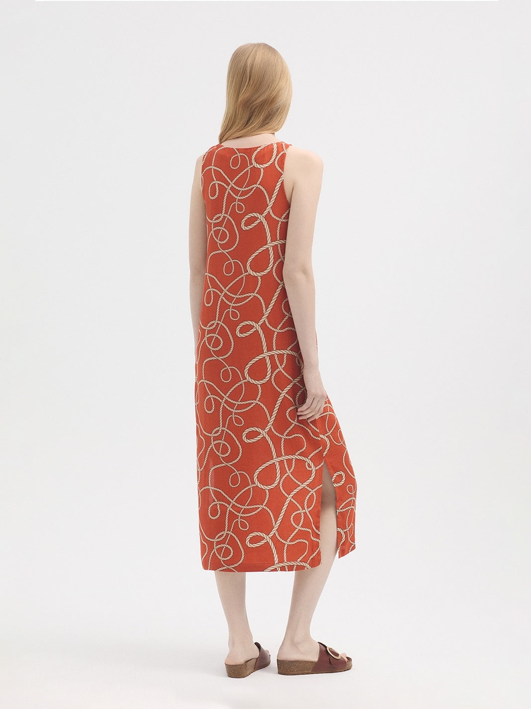 Anchor Ropes Long Dress - Chestnut