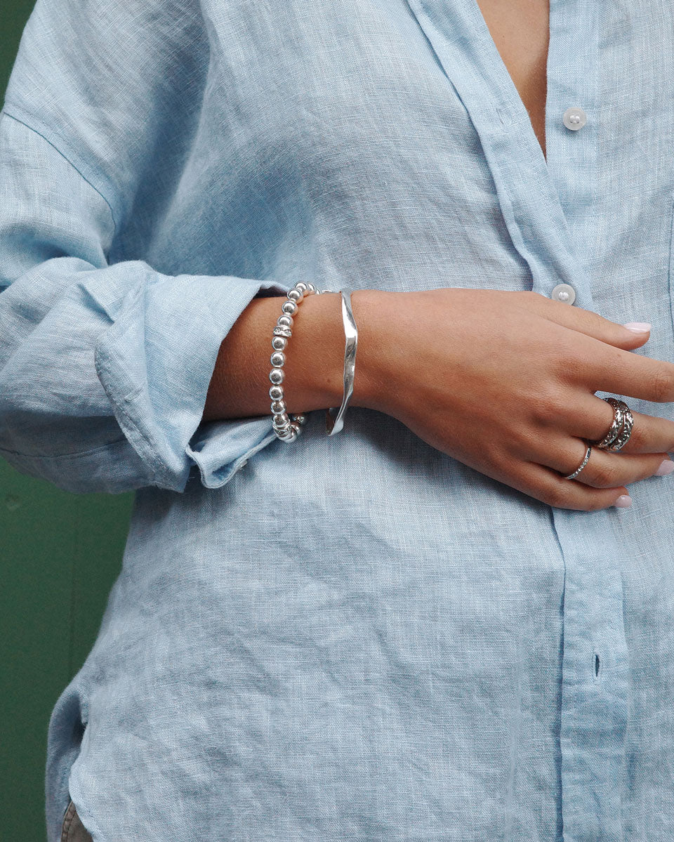 A&C Oslo Sculptured Bracelet- silver