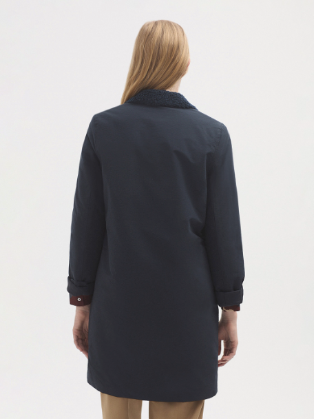 Nice Things Sheepskin Lined Parka- navy