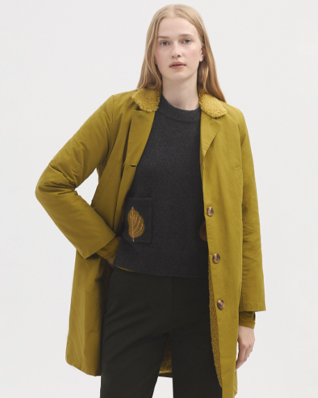 Nice Things Sheepskin Lined Parka- olive