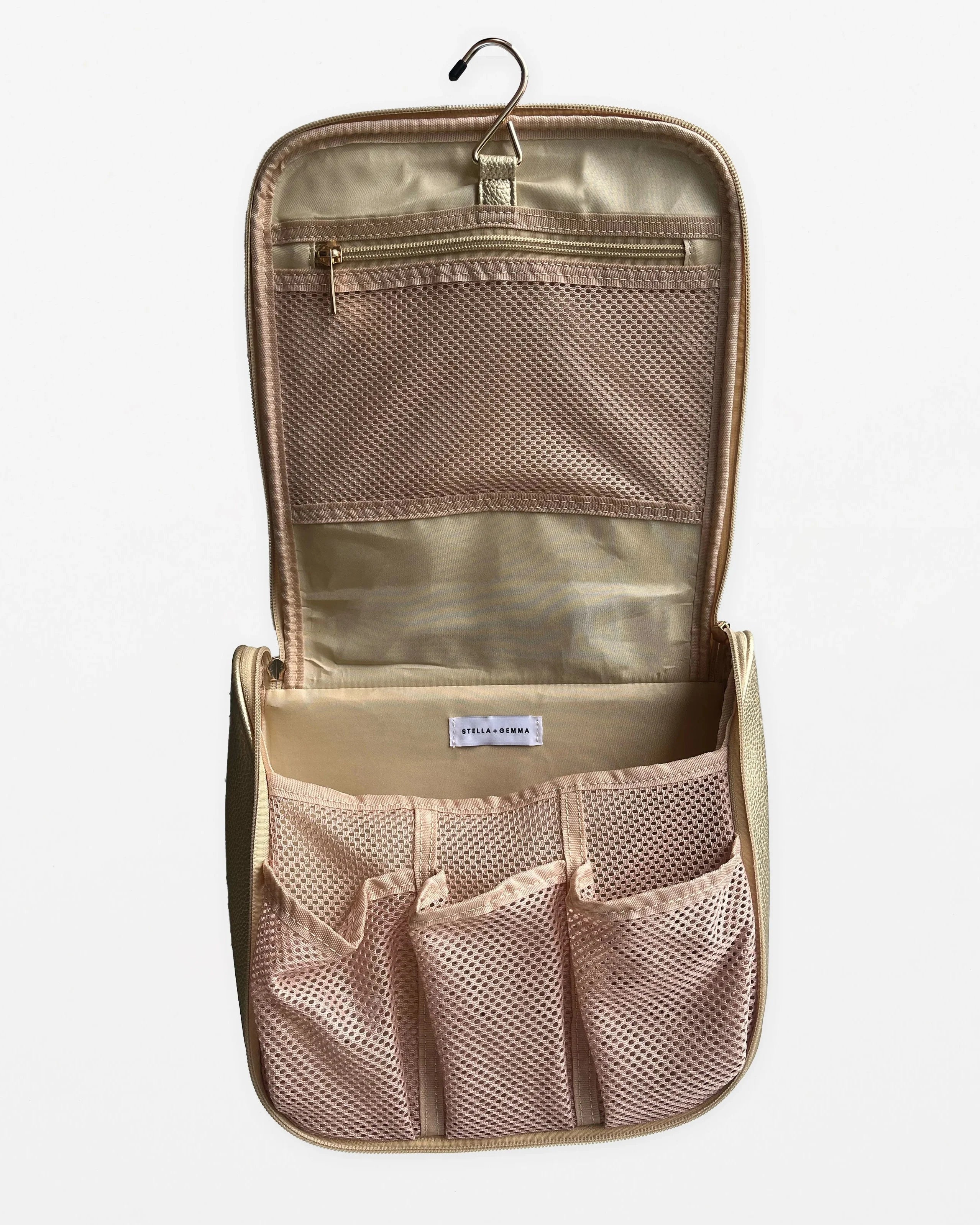 Stella+Gemma Hanging Makeup Case - Gold