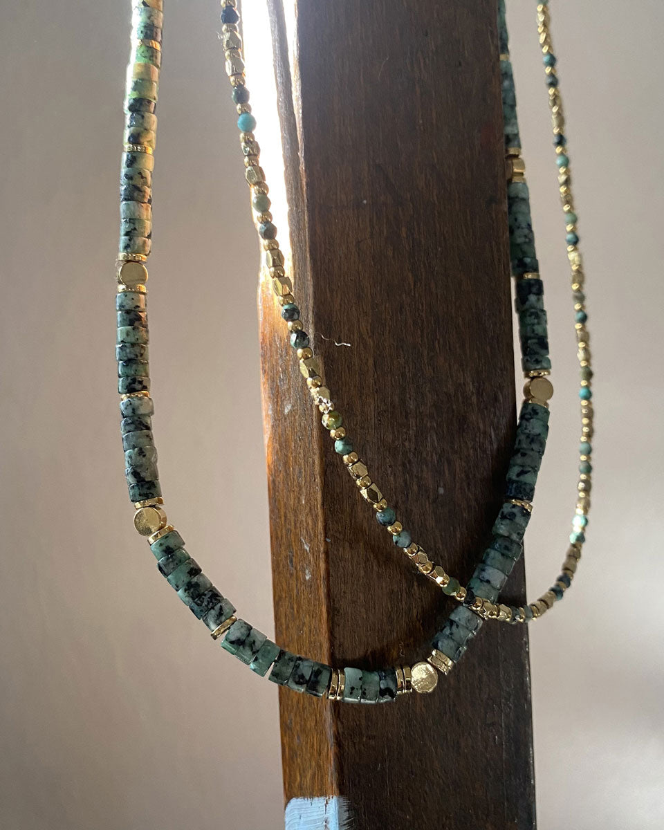 A&C Oslo Wild Nature Necklace Green Gold