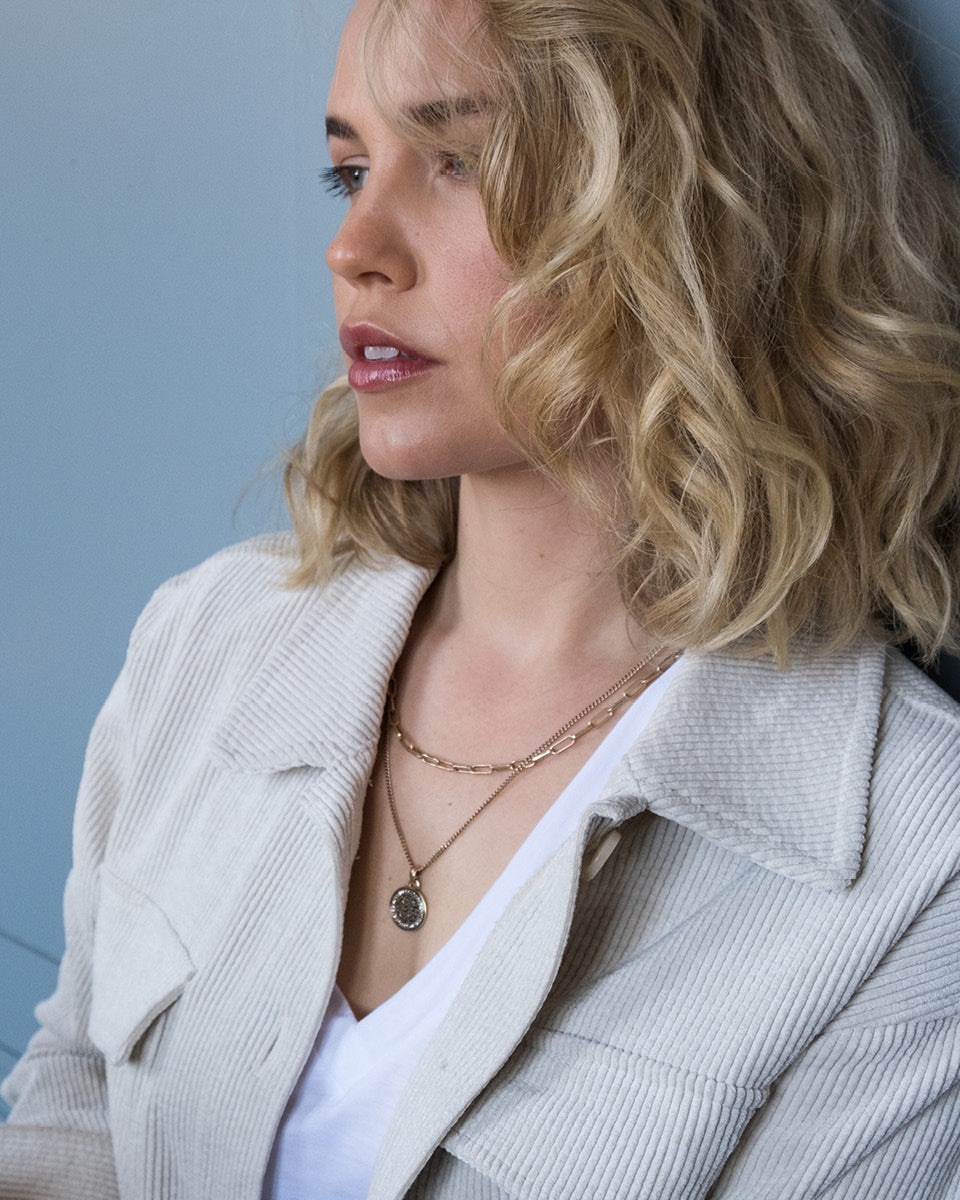 A&C Oslo Coins of Relief Necklace 45cm + 10cm ext - gold