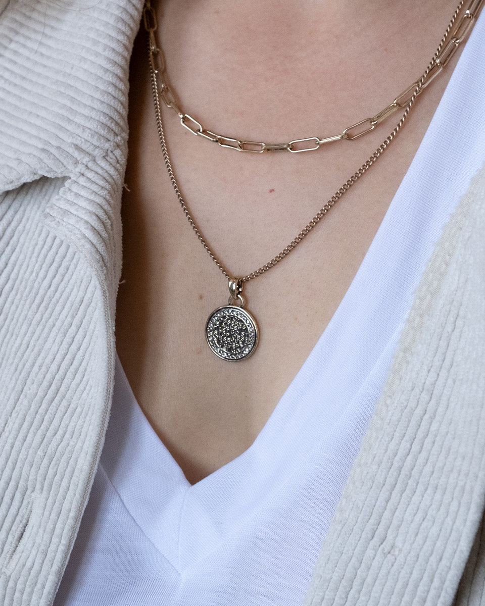 A&C Oslo Coins of Relief Necklace 45cm + 10cm ext - gold