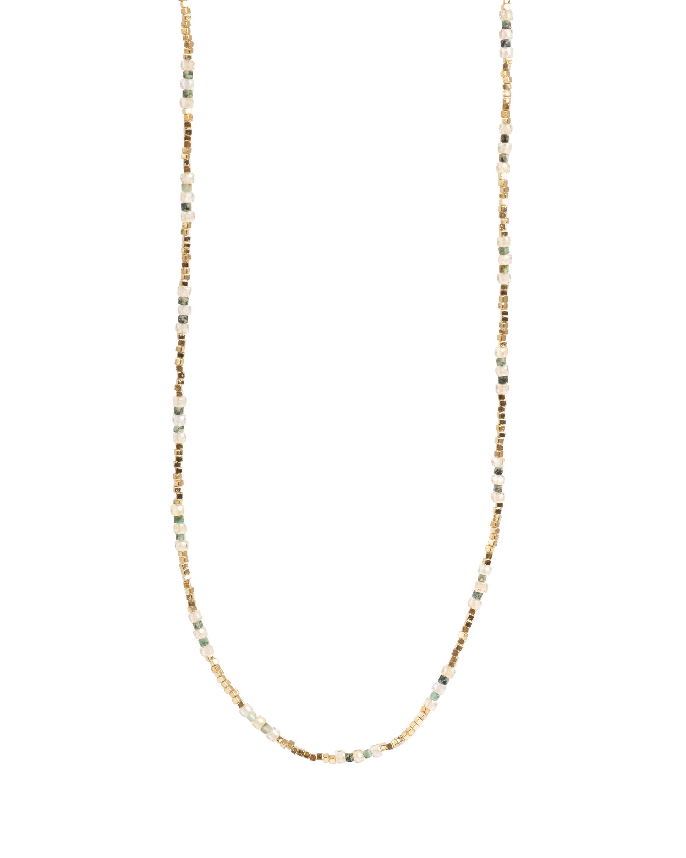A&C Oslo Wild Nature Miniature Shiny Green Necklace- gold