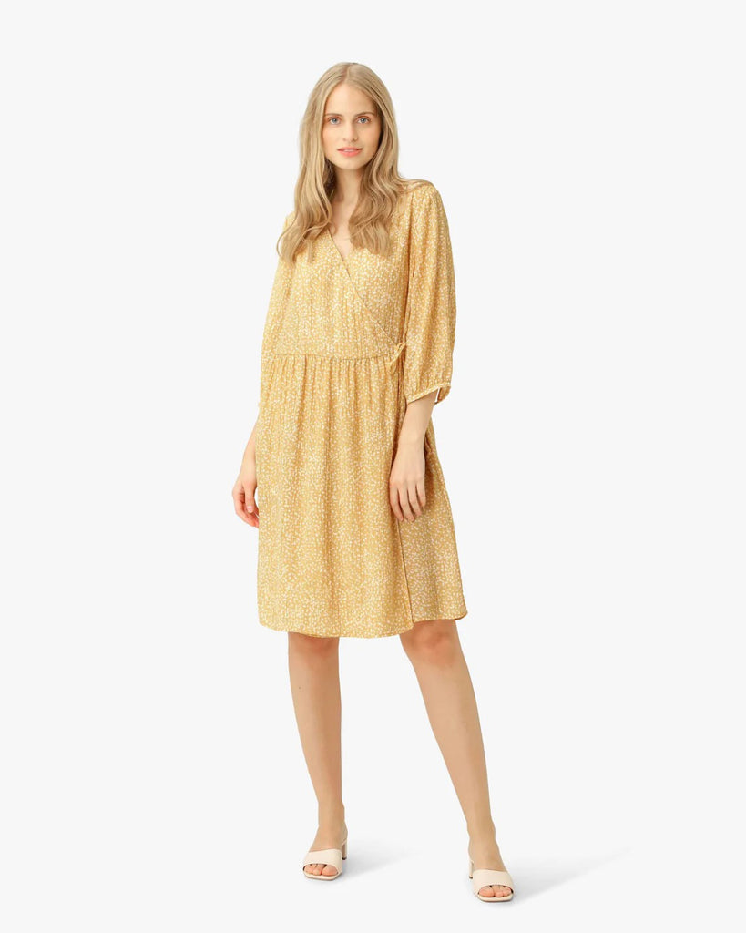 NOA NOA Camille Wrap Dress - yellow print