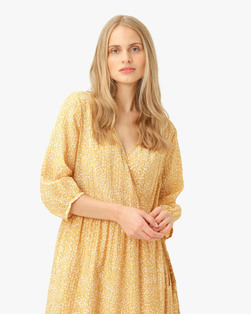 NOA NOA Camille Wrap Dress - yellow print