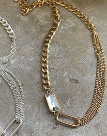 A&C Oslo Reflections Gold Necklace 45cm - 7cm ext