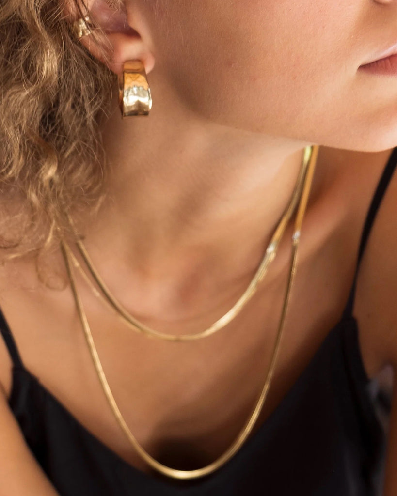 A&C Oslo Sculptured Creol Earring 22mm - gold