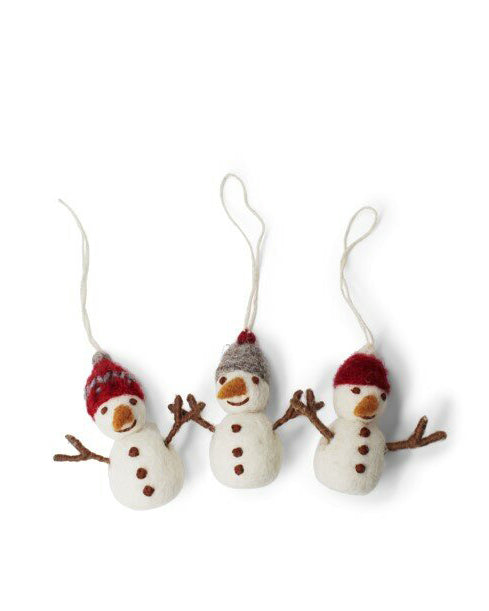 Gry&Sif Snowmen with Hats - set of 3