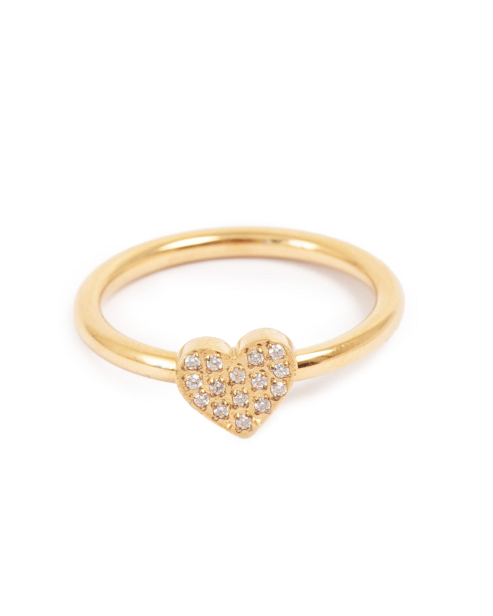 A&amp;C Oslo Ring Heart- Stee, 14k gold