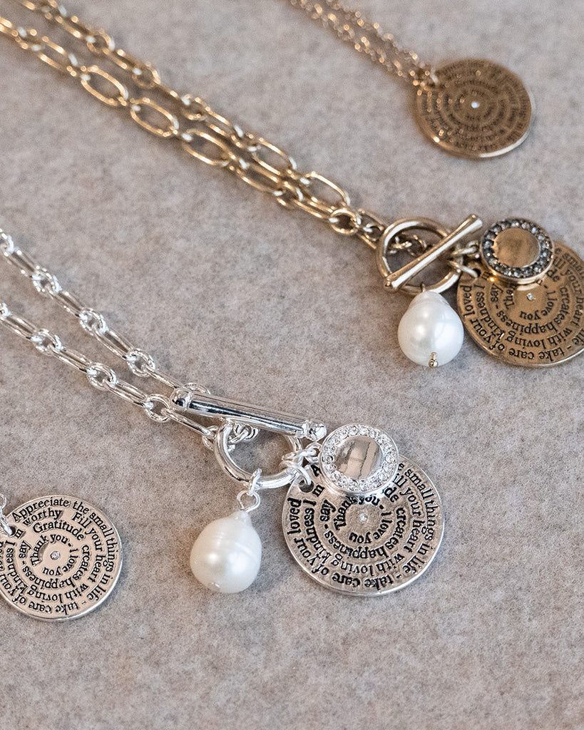 A&C Oslo Note To Self Necklace 80cm +extn - silver
