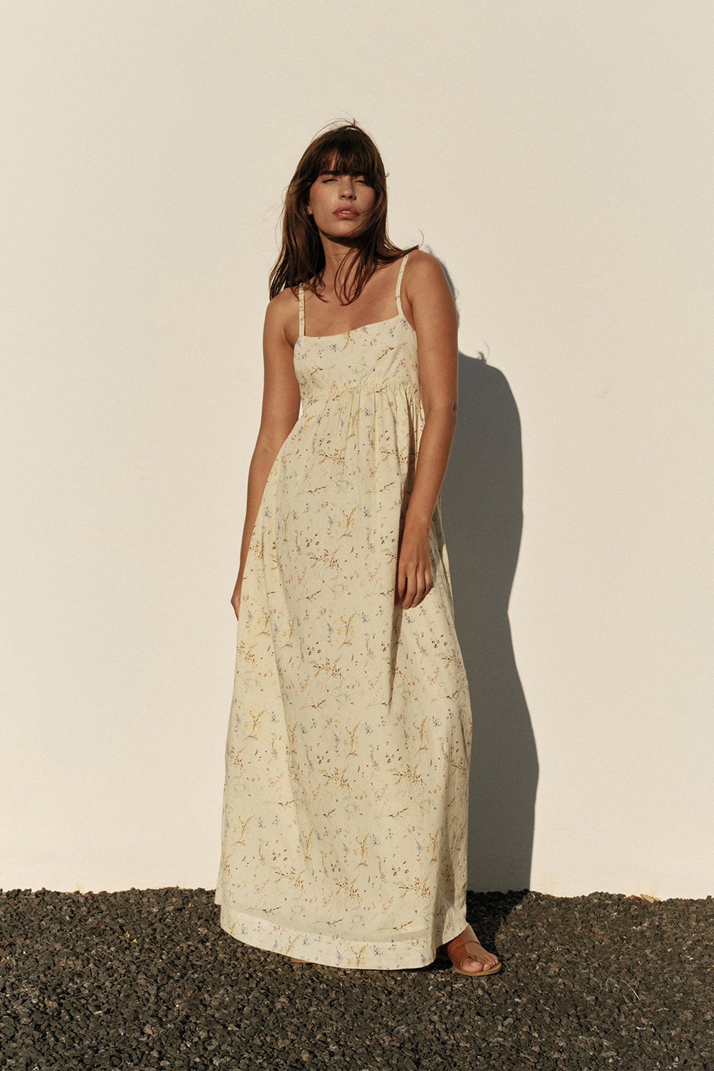 Indi &amp; Cold Flower Press Voile Dress Vanilla