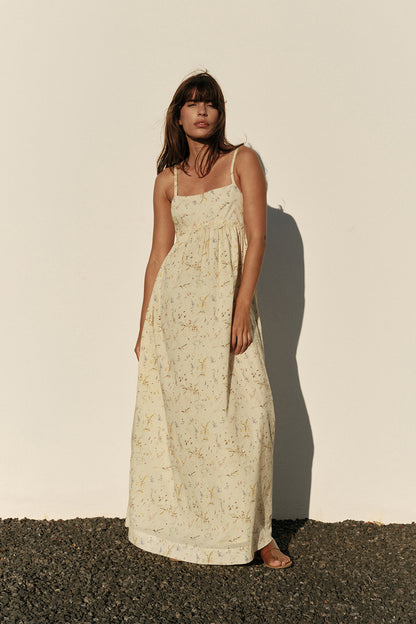 Indi &amp; Cold Flower Press Voile Dress Vanilla