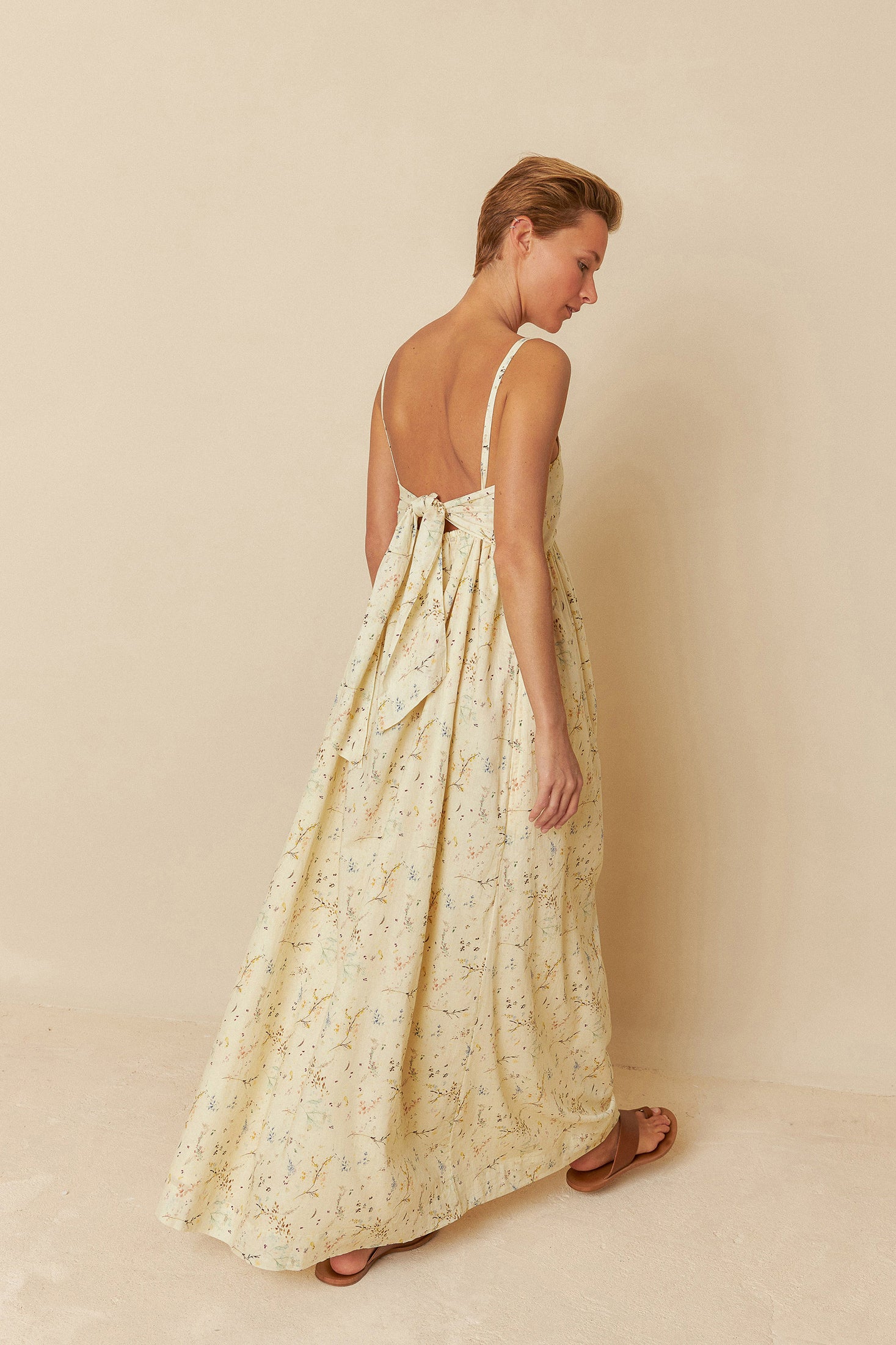 Indi &amp; Cold Flower Press Voile Dress Vanilla