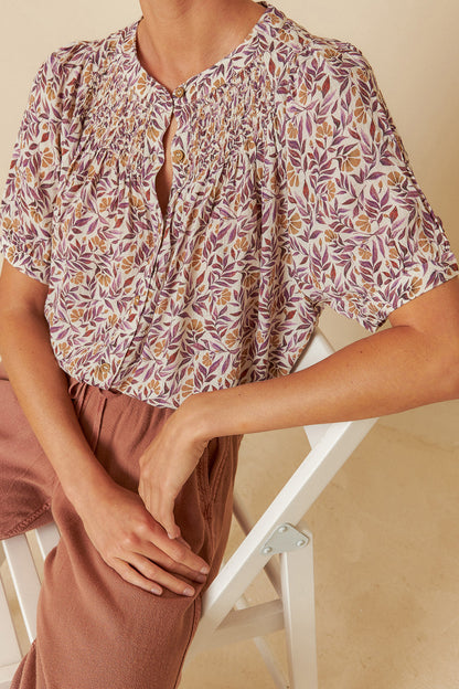 Indi &amp; Cold Watercolour Flower Shirt Violeta