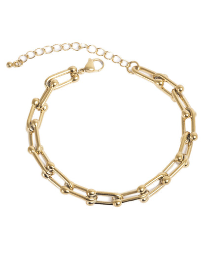 A&amp;C Oslo Pure Steel Bracelet- gold link