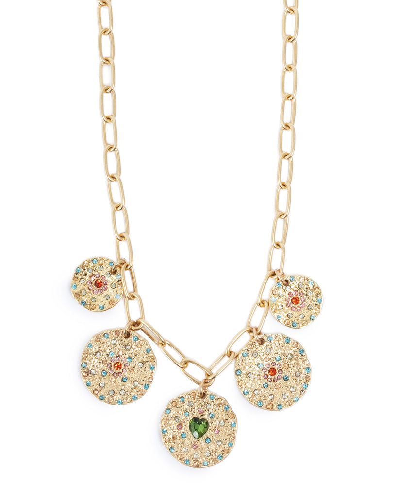 A&C Oslo Vibrance Charms Necklace- gold
