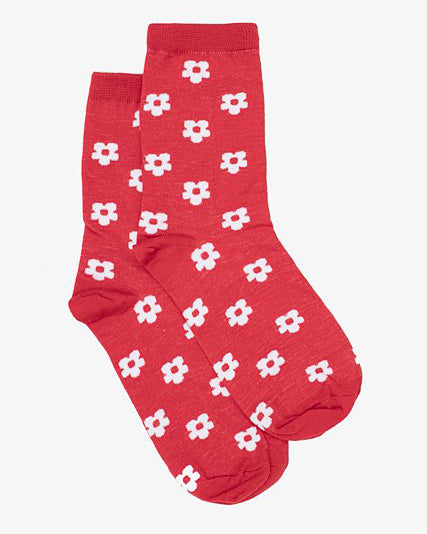 Antler Red Fower Socks