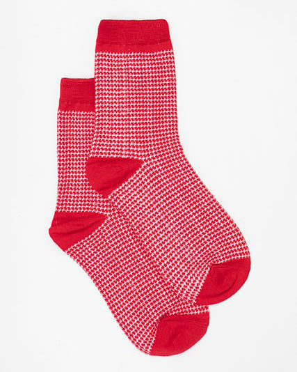 Antler Red Houndstooth Socks