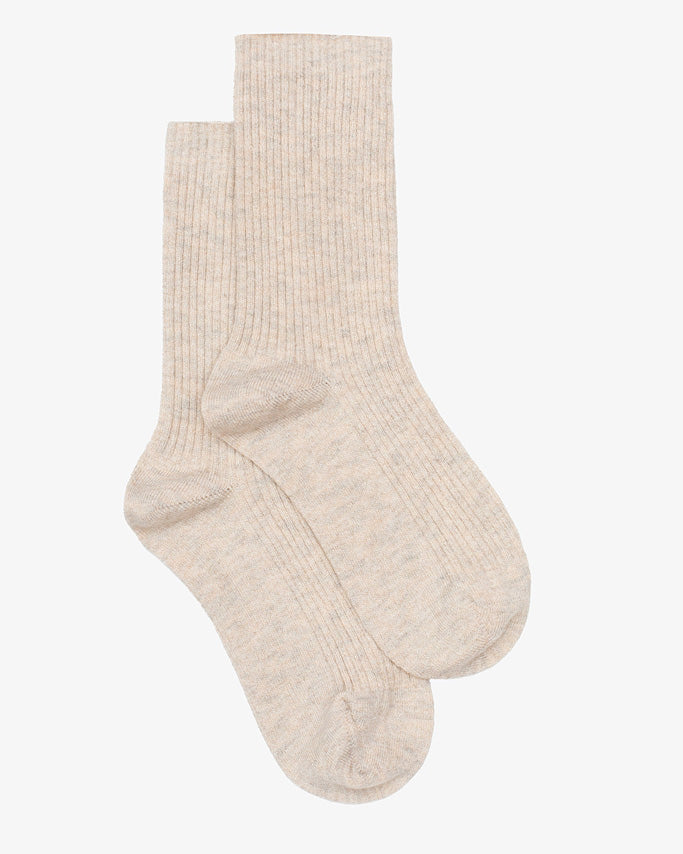 Antler Ribbed Lurex Sock | Oat