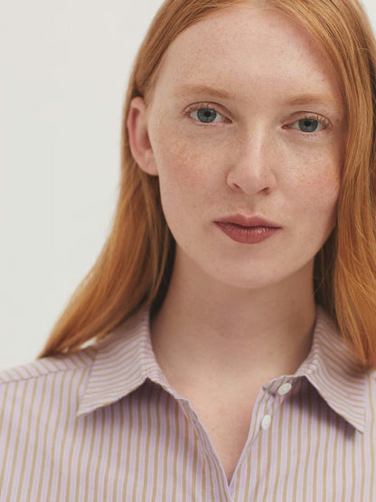 Striped Poplin Shirt - Lavender
