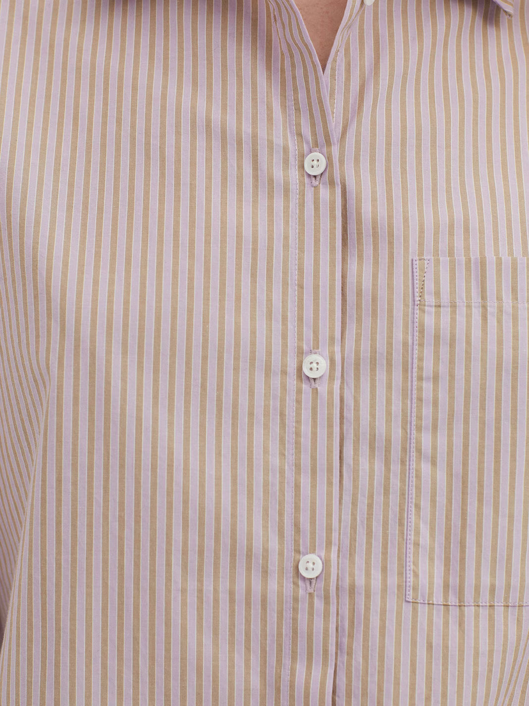 Striped Poplin Shirt - Lavender