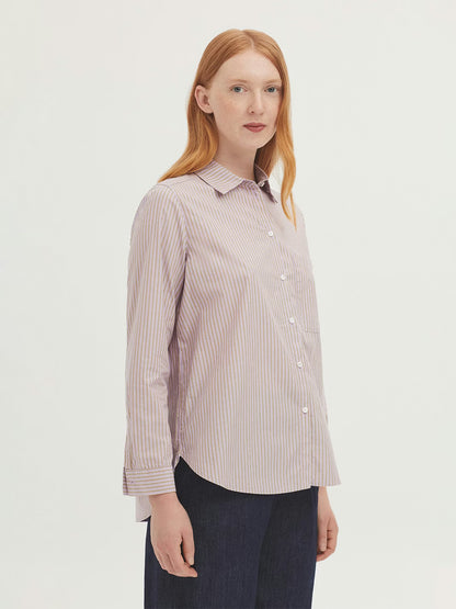 Striped Poplin Shirt - Lavender