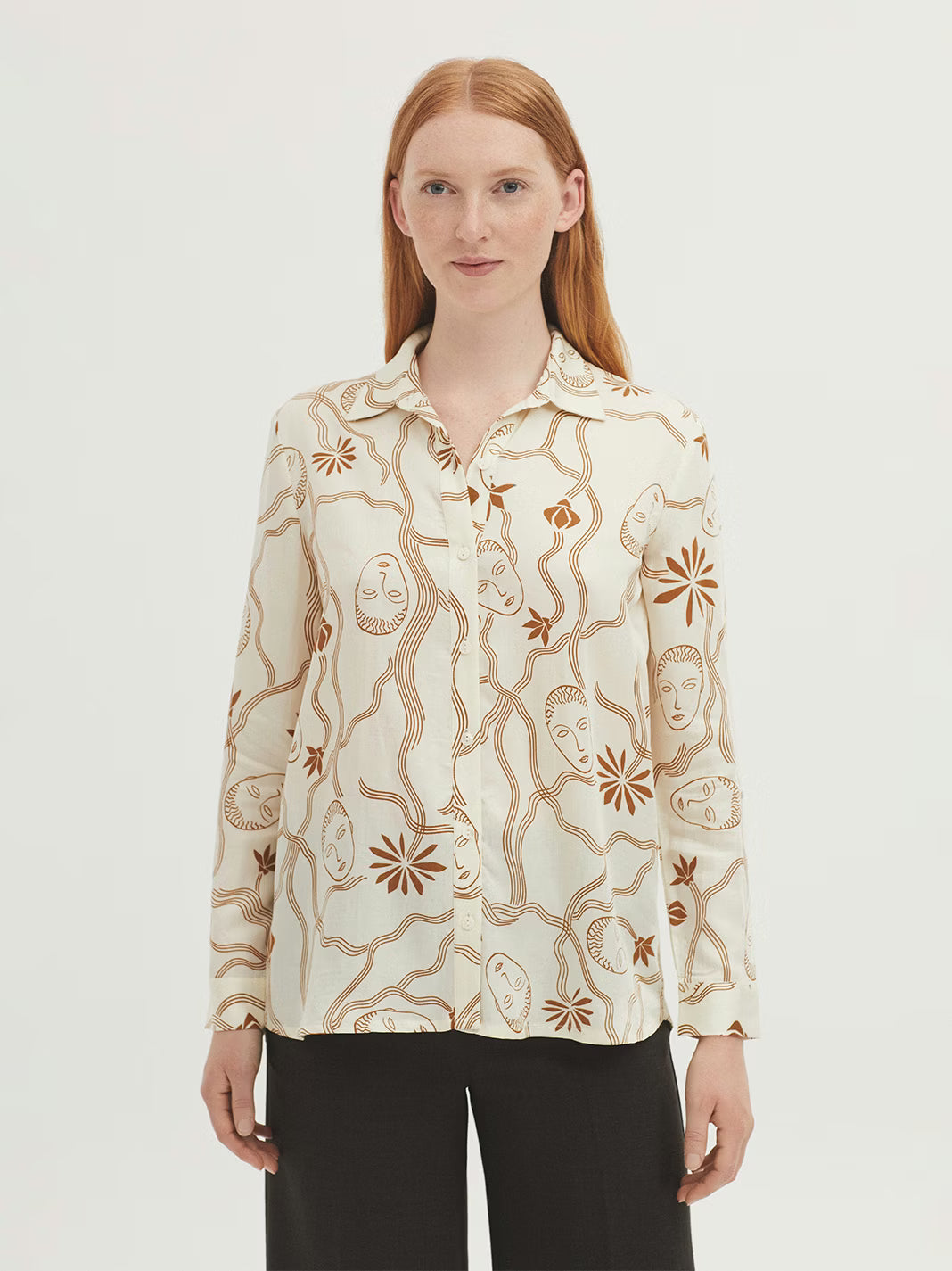 Muses Garden Satin Shirt - Ecru