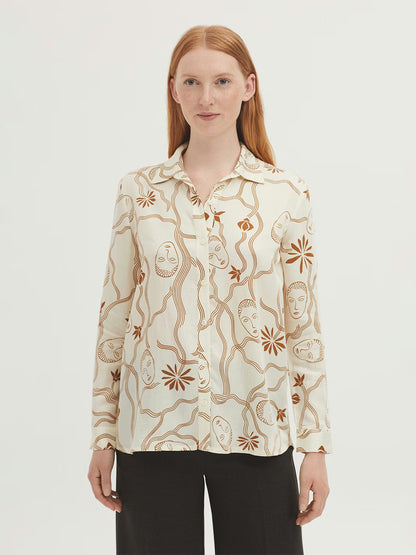 Muses Garden Satin Shirt - Ecru