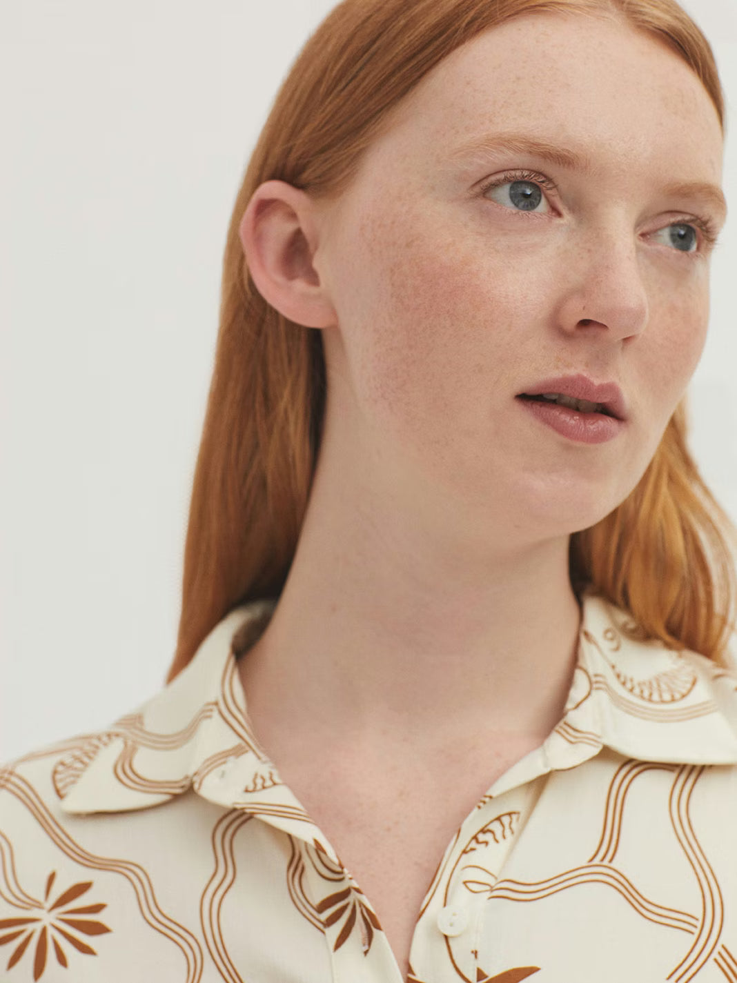 Muses Garden Satin Shirt - Ecru