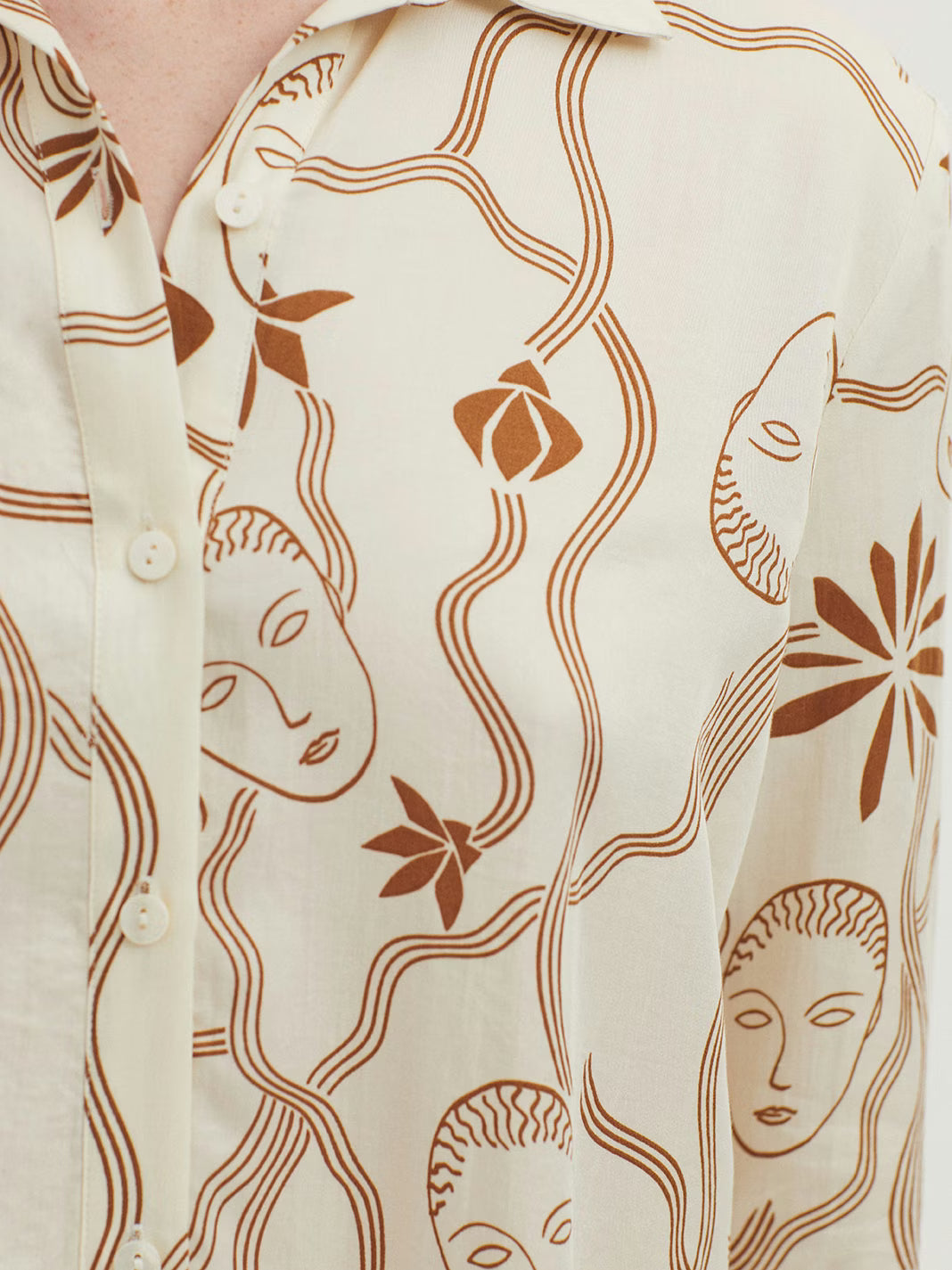 Muses Garden Satin Shirt - Ecru