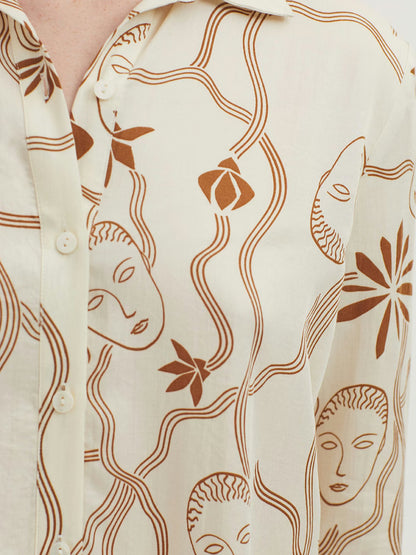 Muses Garden Satin Shirt - Ecru