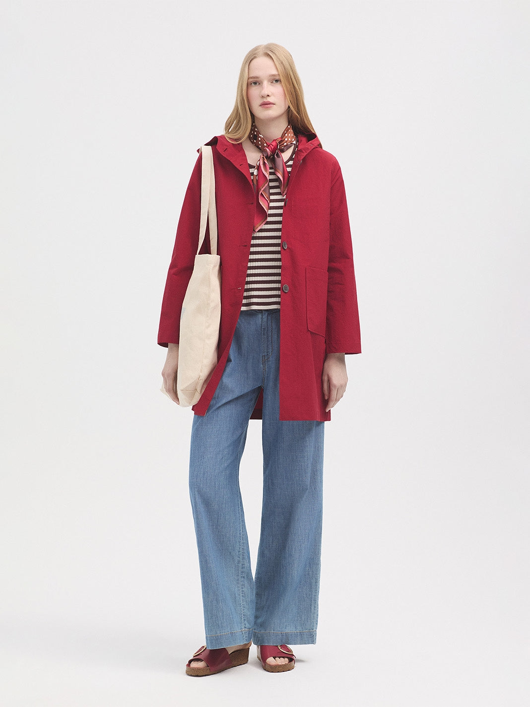 Two-tone striped T-shirt - Chestnut